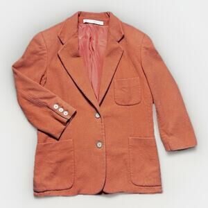 Vintage BLAZERS Womens Lined Coat Sz 8 Coral Pink Wool Union Made in USA ILGWU